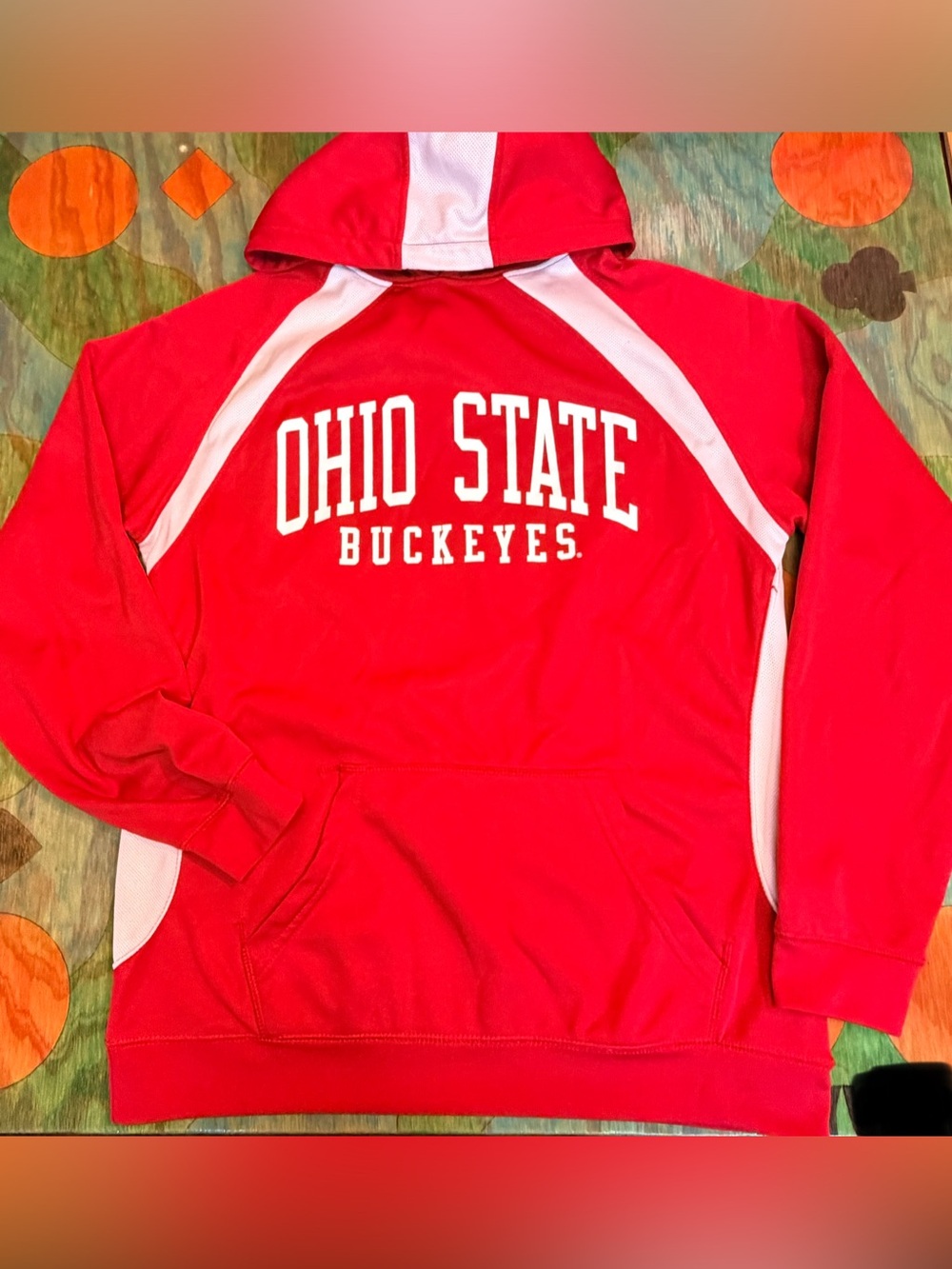 Ohio State Buckeyes Ohio State Varsity Hooded Sweatshirt Mens Med Red White Hood